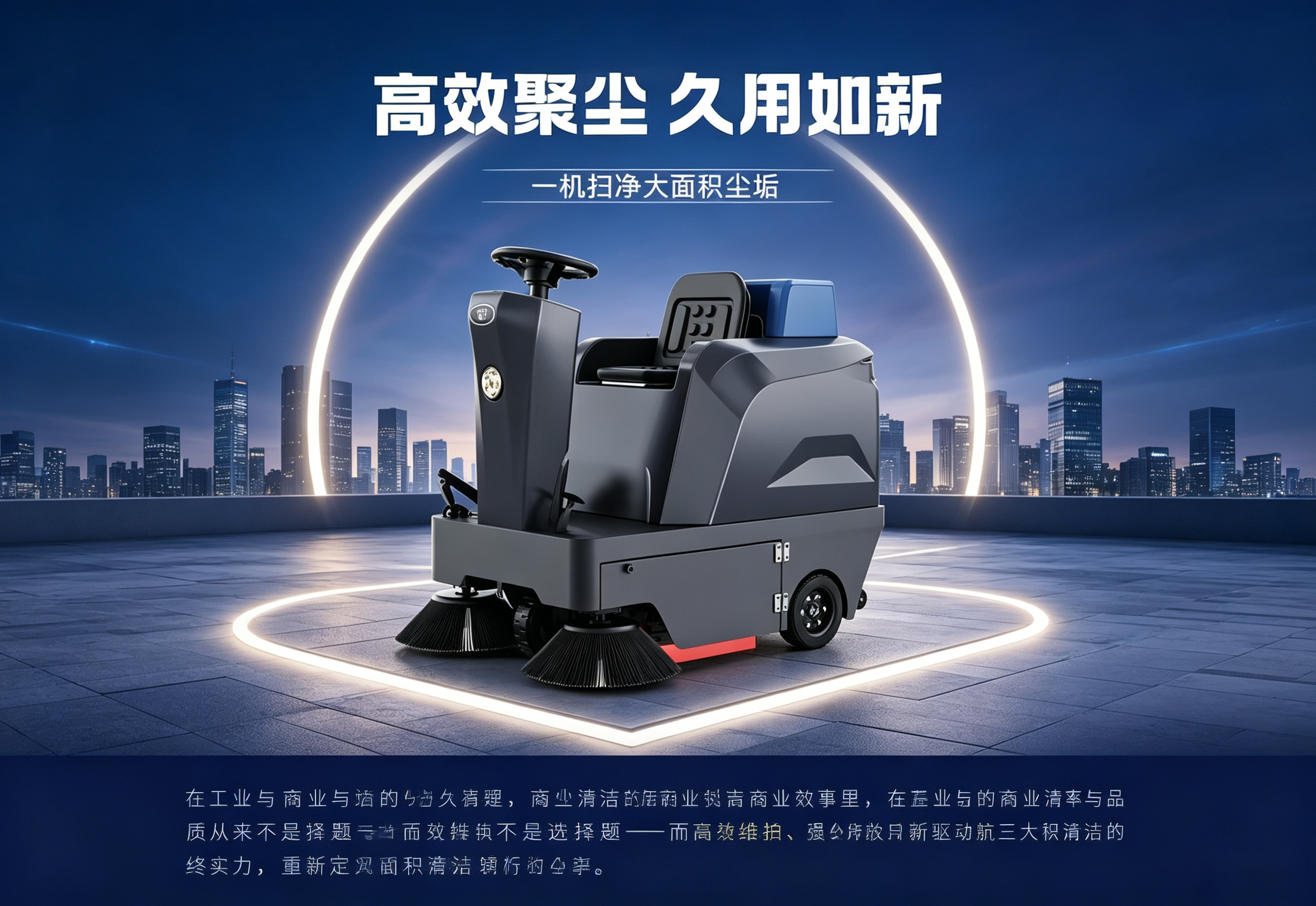 大犀SE-SD04驾驶式扫地机丨350W强吸+80L大箱，工业级聚尘无死角